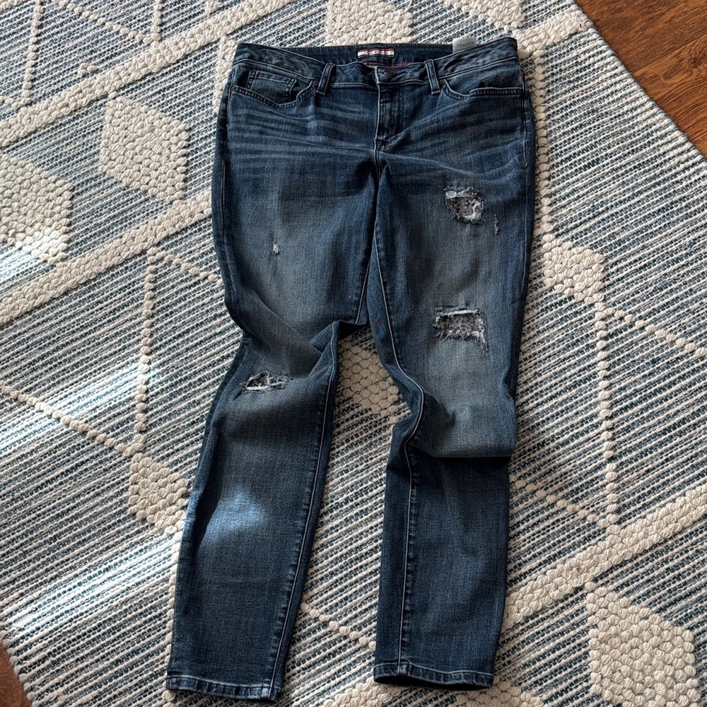 Tommy Hilfiger Blue Distressed Skinny Jeans